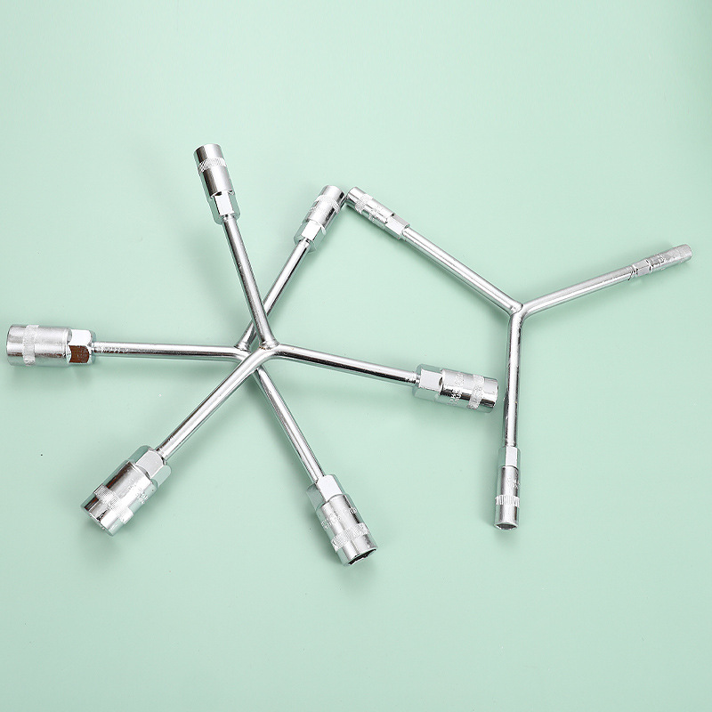 Llave de zócalo tipo Y cromada de fábrica Llave de tres horquillas alargada Herramienta de reparación de llave hexagonal de 3 cabezas