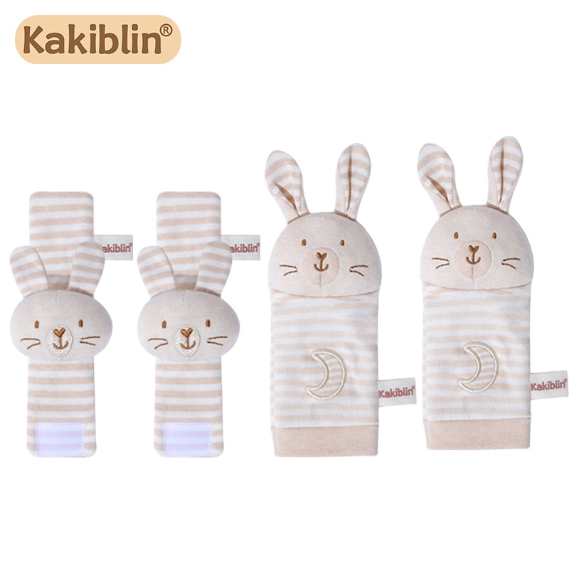 Calcetines de conejo de algodón orgánico + correa para la muñeca (bolsa)