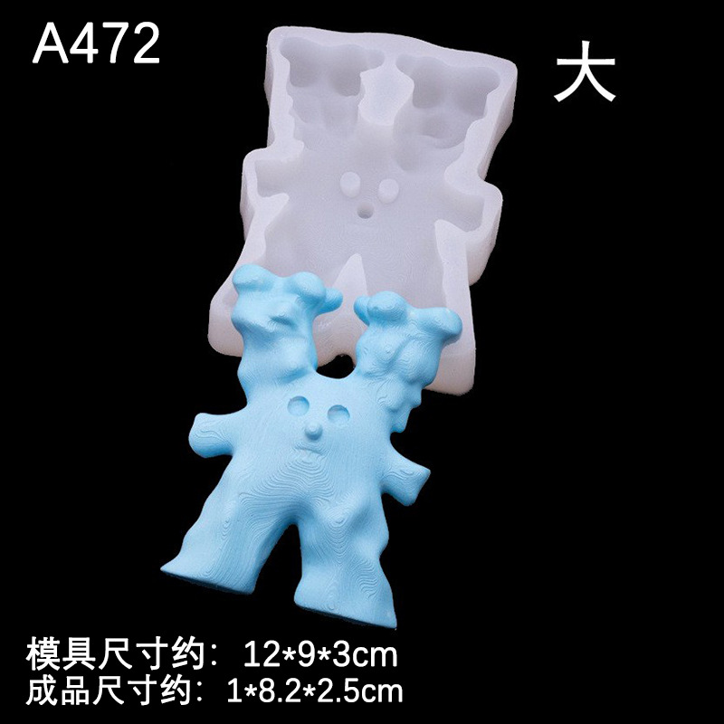 Grande y pequeño tridimensional monstruo de dibujos animados molde de silicona creativo hecho a mano jabón aromaterapia vela molde yeso epoxi molde