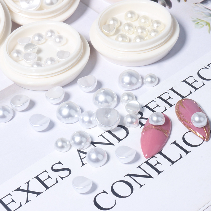 Japanese white three dimensional nail decoration pearl