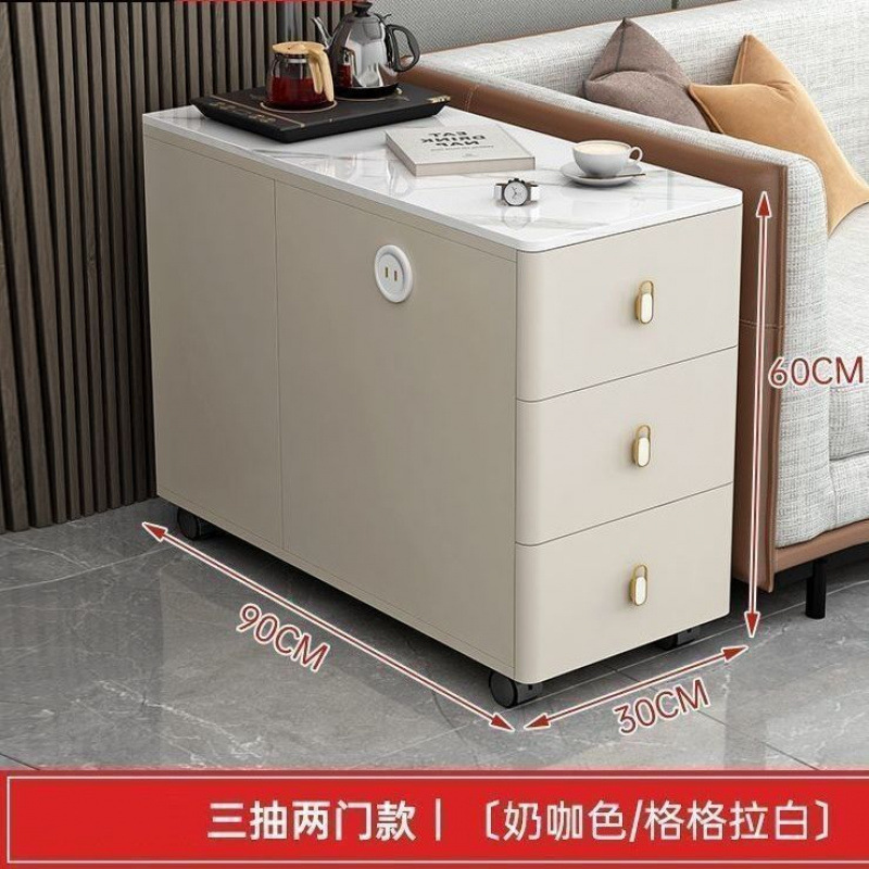 Gabinete de sofá, mesa de té móvil, mesa de té de lujo ligera, mesa de té moderna, mesa de té simple, gabinete de té para el hogar