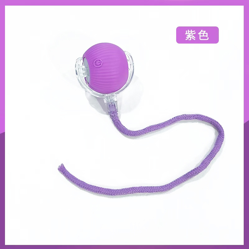 끈 달린 고양이 공 [깨우기 기능 포함] 보라색