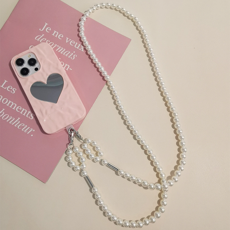 The Mobile Phone Lanyard Can Be Worn Cross-body And Can Be Carried On The Shoulder.High-end Women's Lanyard Pearl Hand-beaded Hand-held Multifunctional Dual-use