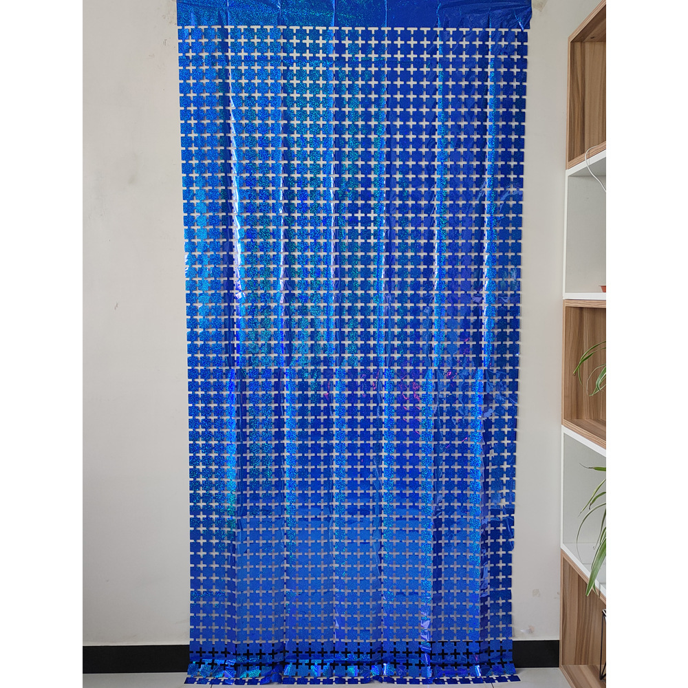 Cortina de seda de lluvia nueva decoración del partido pequeña cortina cuadrada transfronteriza escena diseño fiesta suministros Golden Laser cortina cuadrada