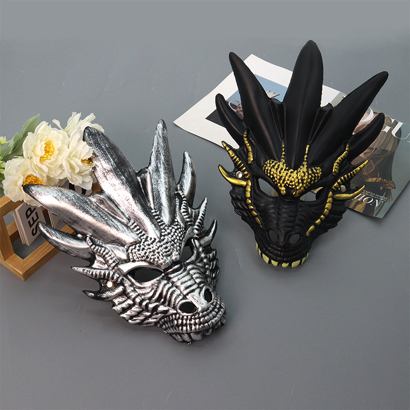 Jurassic Tyrannosaurus máscara PU para niños espectáculo cosins viento red red con el mismo accesorio de fotografía reunión anual de niños cara