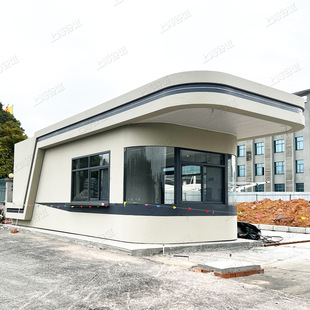 Factory direct finished product security guard box large factory guard room real stone paint gatehouse lounge with small toilet
