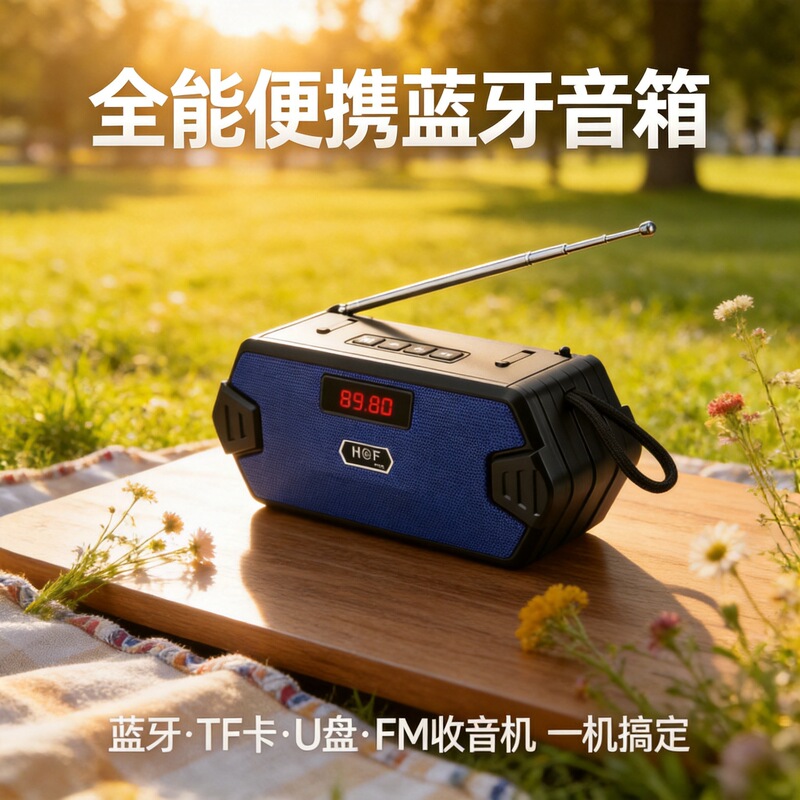 Radio Wireless Bluetooth Speaker with Screen, High Volume Subwoofer, Home Desktop Computer Card-Insertable Bluetooth Speaker