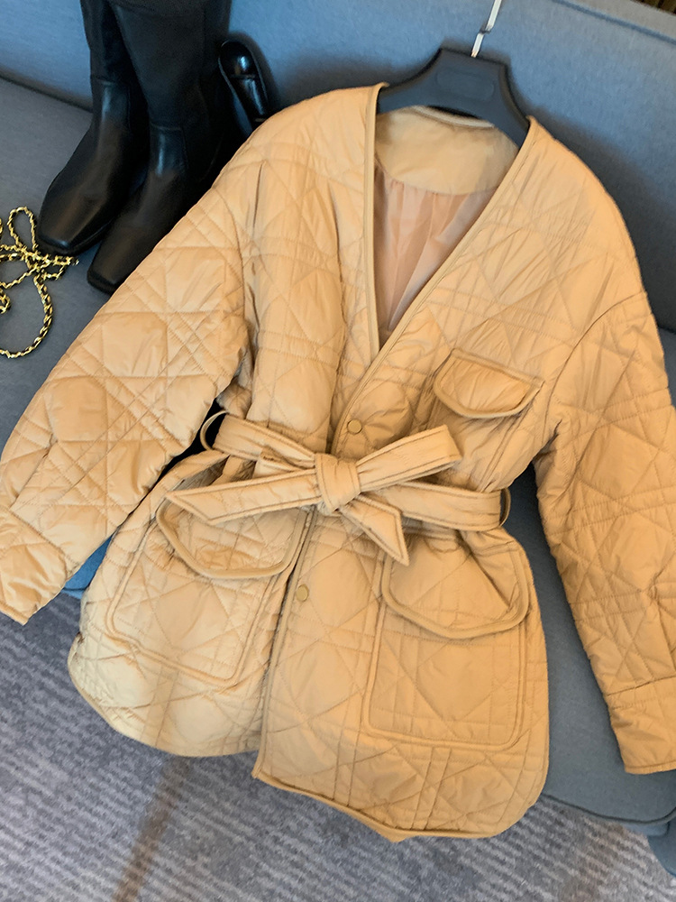 카키 면 패딩 재킷