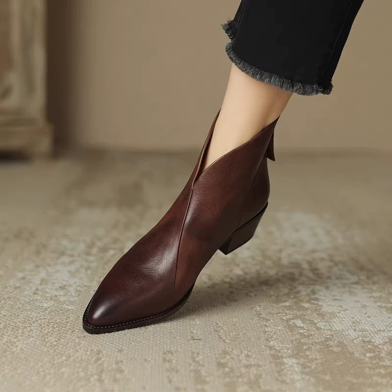 Ретро Martin сапоги Весна и осень одиночные сапоги Детские сапоги на среднем каблуке и ботильоны