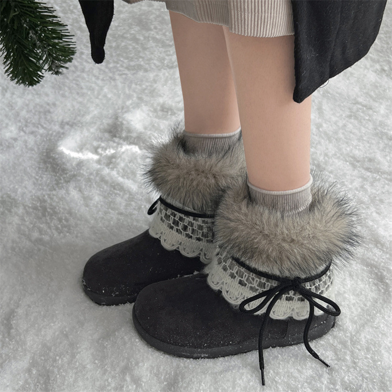厚底加绒加厚保暖百搭千禧风雪地靴女2025秋冬新款东北大棉鞋女款|undefined