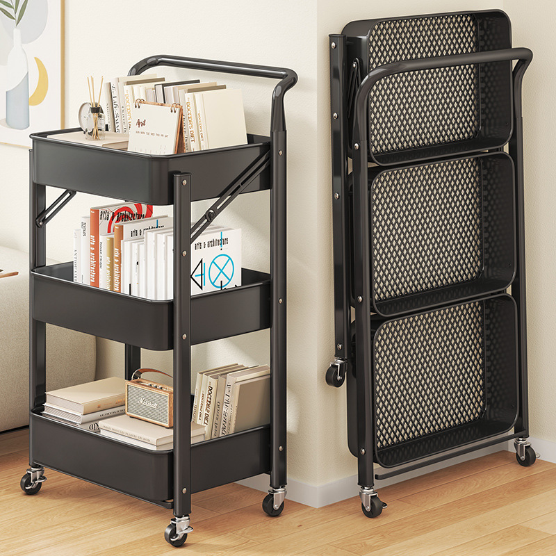 Trolley Storage Kitchen Bathroom Floor-Standing Multi-Layer Bedroom Books Mobile Baby Toys Snack Storage