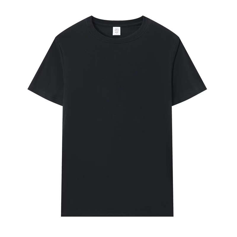 Milk Silk Short-sleeved T-shirt Men's Loose Solid Color Plain Color Pure Black Pure White All Black All White Simple Summer T-shirt Milk Silk Short-sleeved T-shirt Men's Loose Solid Color Plain Color Pure Black Pure White All Black All White Simple Summer T-shirt
