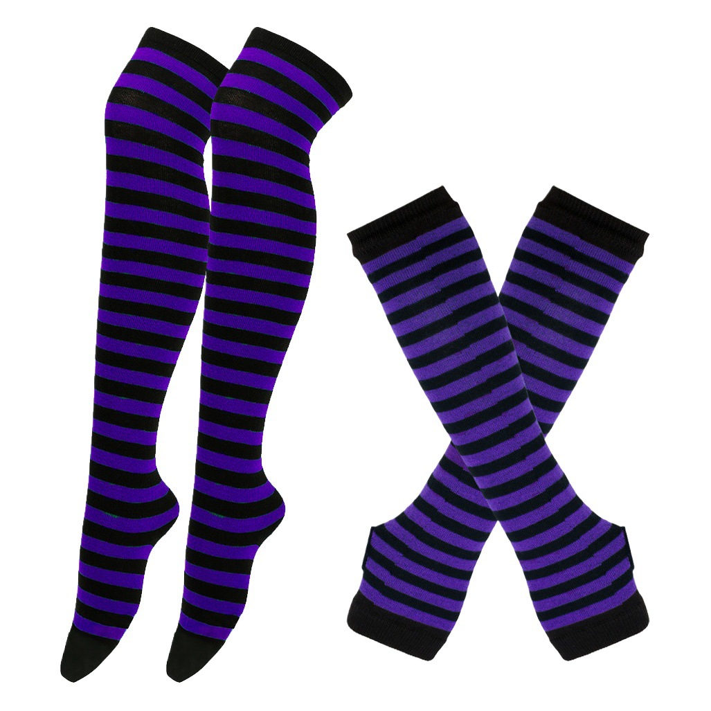 New Halloween Funny Socks Socks Stockings European and American Cosplay Stripesd Socks Christmas Gloves Socks Set