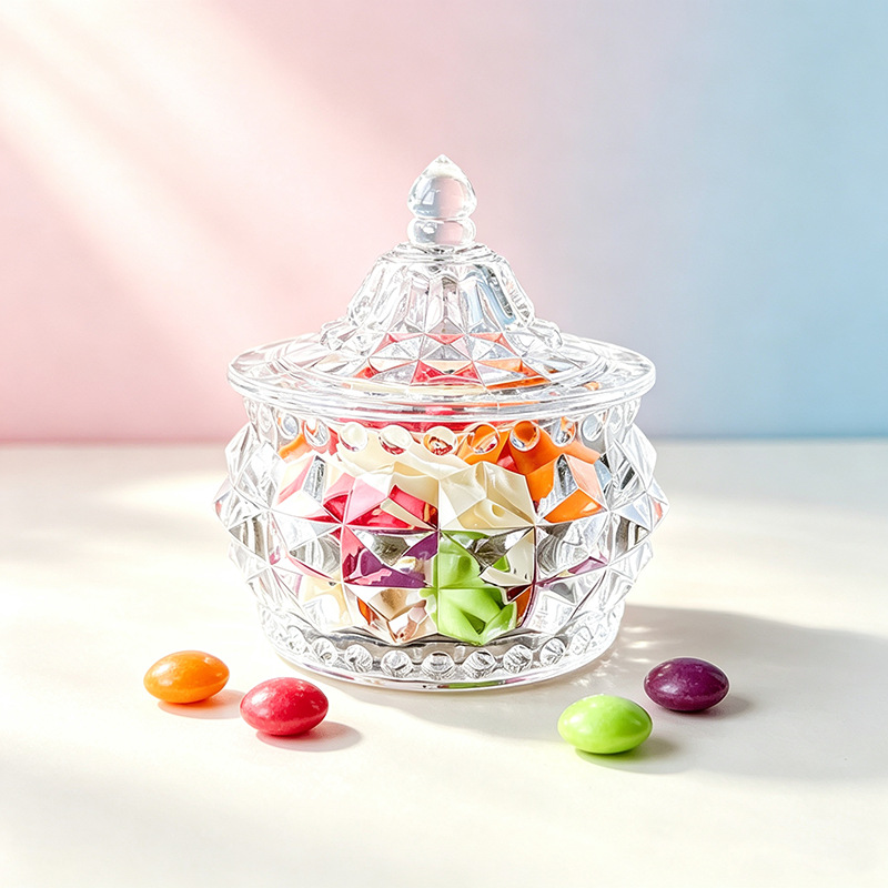 Glass candy jar, food-grade sealed jar, white sugar, nuts, flower tea storage jar, wholesale glass jars for supermarkets and home use