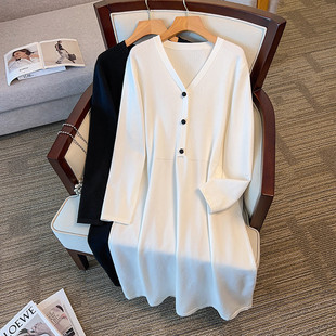 Plus size/350kg dress women's chest circumference 150/160 loose long v-neck sweater 300kg 8368