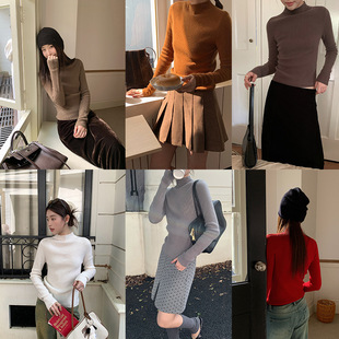 Dreaming DT ETOLIE Seamless One-piece Half-turtleneck Base Shirt Women's Inner Sweater Women's Wool Sweater 100 Pure Women's Clothing