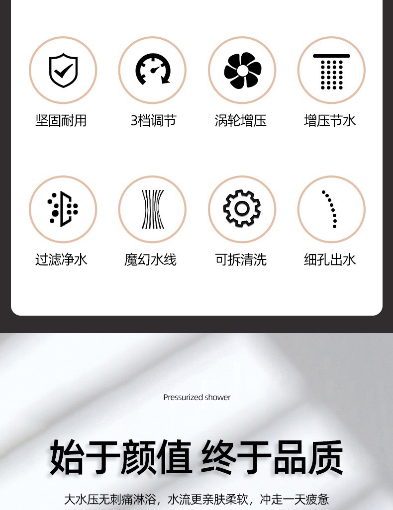 Cross-border pressurized showerhead, turbine pressurized household water heater, bath heater, shower and rain shower set undefined