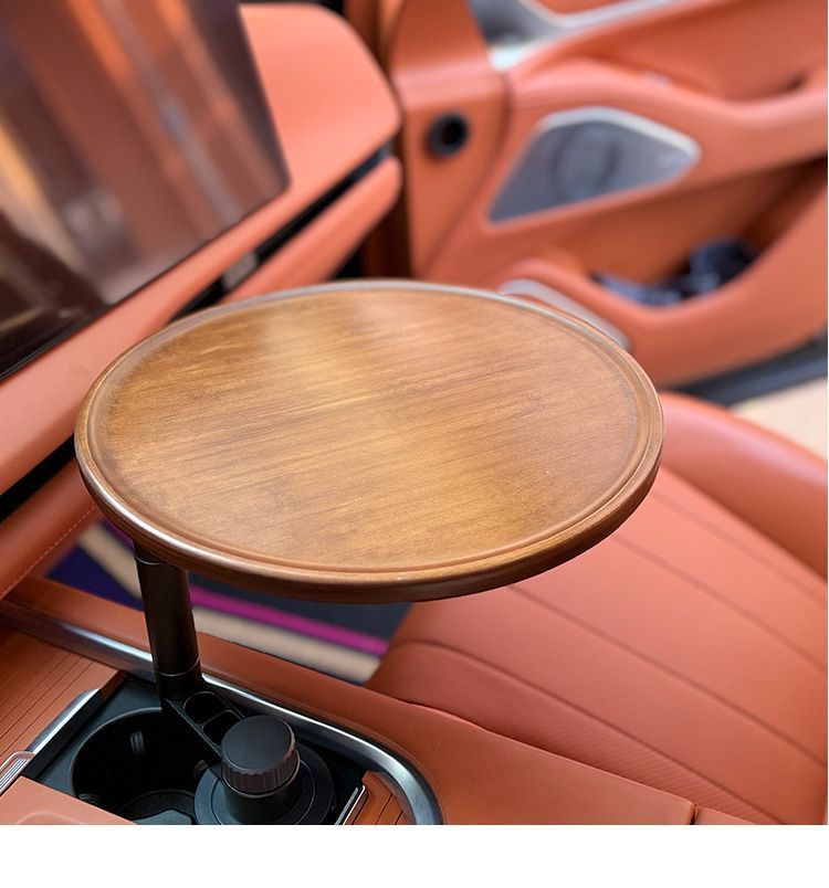 High-End Universal Car-Mounted Floating Small Table Tray with Cup Holder, Tea Tray, Tea Table Storage Accessory