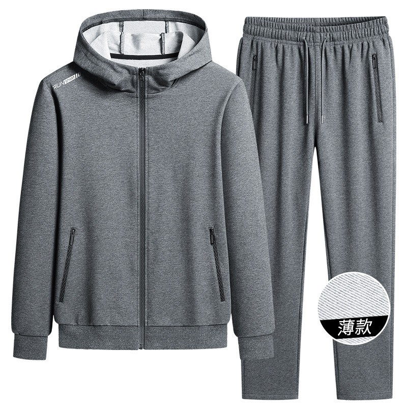 L - 8XL primavera y otoño trajes deportivos de tamaño grande hombres con capuz cardigan camiseta calzado pantalones casuales para hombres running fitness
