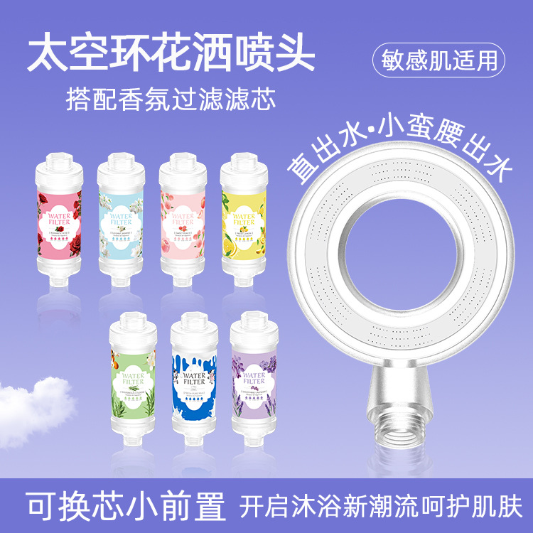 定制跨境家用沐浴香氛过滤器花洒前置除氯护肤淋浴通用花洒过滤器