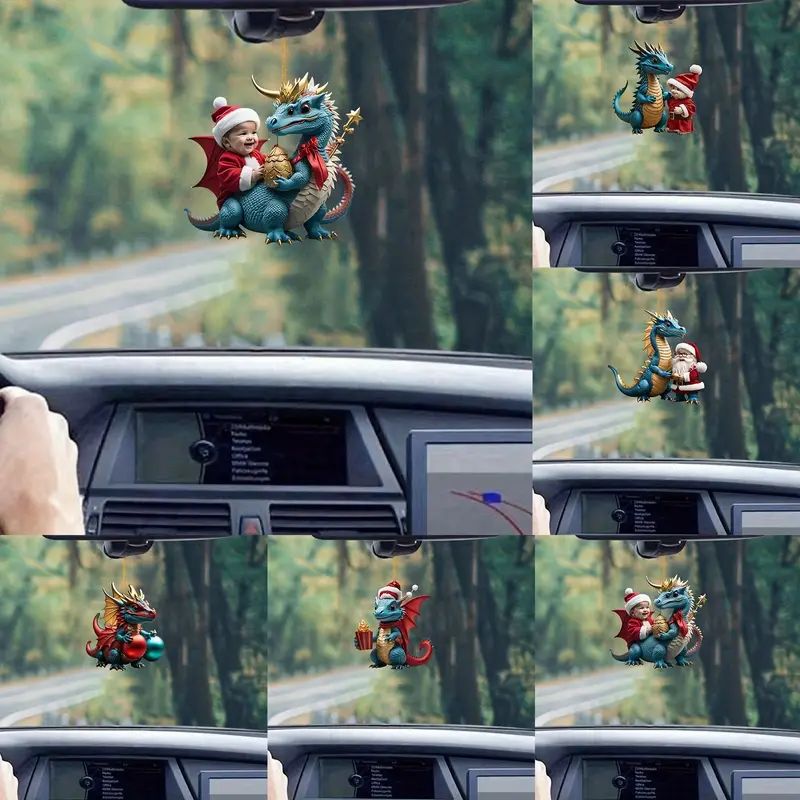 Transfronterizo nuevo Dragón de Navidad adornos de coche para niños árbol de Navidad colgante vacaciones decoraciones para el hogar