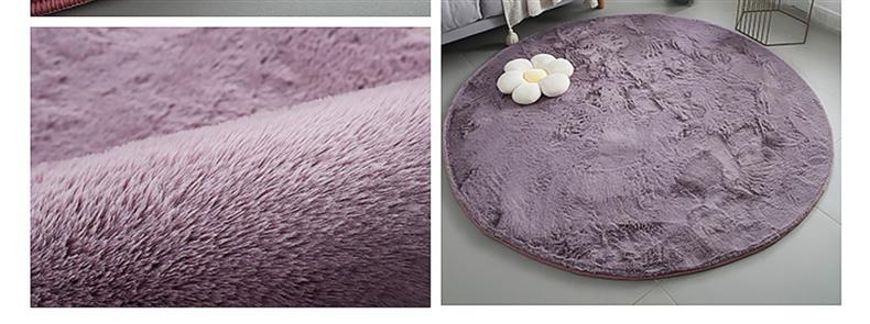Imitation Rabbit Fur Round Carpet Ins Style Accessible Luxury Thickeneded Living Room Coffee Table Blanket Plush Dressing Table Bedroom Bedside Mat