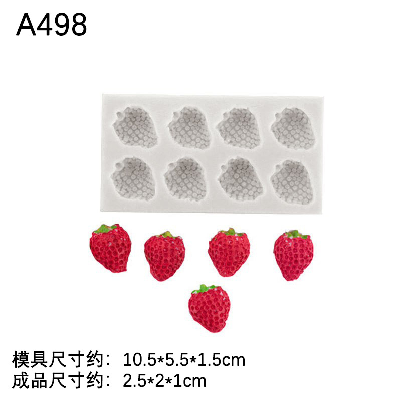 Grande y pequeño fresa simulación de silicona molde creativo para hornear decoración Fondant accesorios de chocolate epoxi decoración de la Mesa