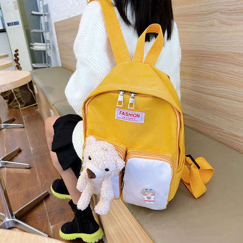 儿童包包2023新款洋气双肩包卡通可爱撞色女孩背包宝宝幼儿园书包