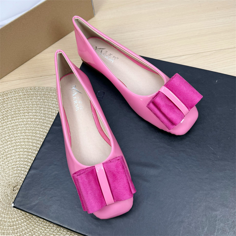 2026 Summer New Bowknot Bridesmaid Shoes Patent Leather Flat Shoes Women's Wedding Shoes Shallow Mouth Flat Square Toe Bridal Shoes 2026 Summer New Bowknot Bridesmaid Shoes Patent Leather Flat Shoes Women's Wedding Shoes Shallow Mouth Flat Square Toe Bridal Shoes