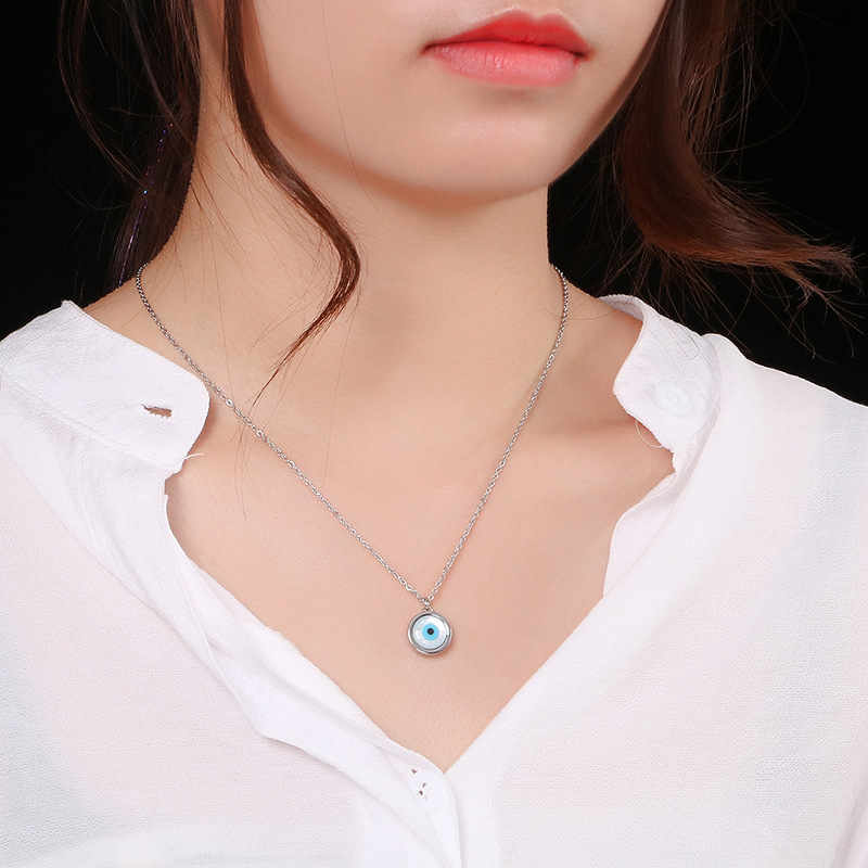 Fashion Devilu0027S Eye Titanium Steel Inlay Opal Bracelets Earrings Necklace