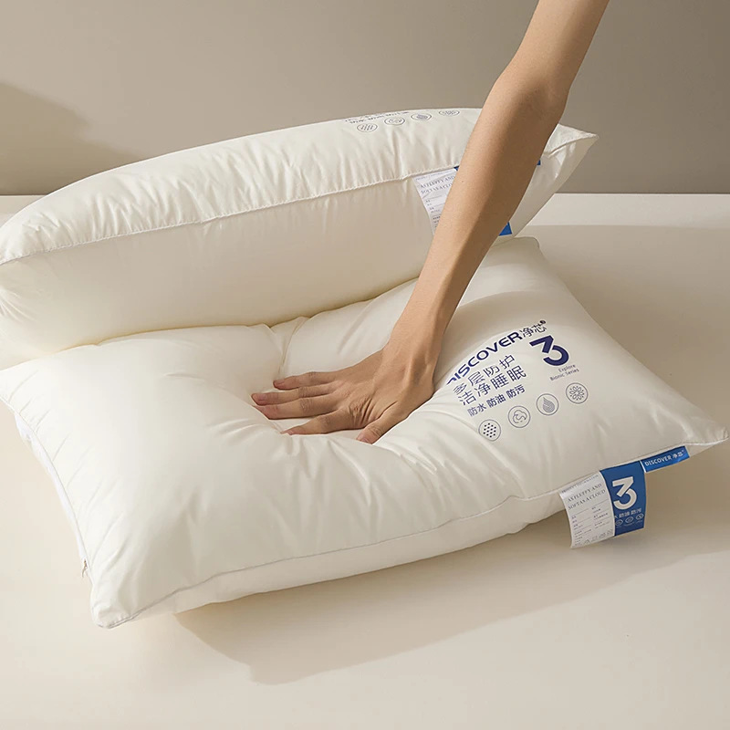 Algodón nuevo tipo de almohada núcleo de almohada hotel cinco estrellas un par de almohada de cuello de pelusa doméstica individual 48x74cm