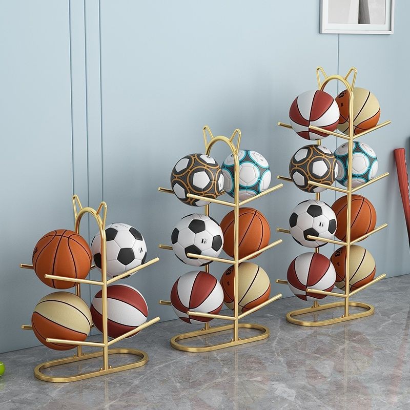 Simple basketball football storage system