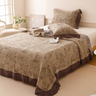 French Lace Cotton Four-layer Gauze Yarn-dyed Jacquard Bed Cover Class A Maternal and Infant Grade Lace Bed Sheet Double-sided Available Blanket