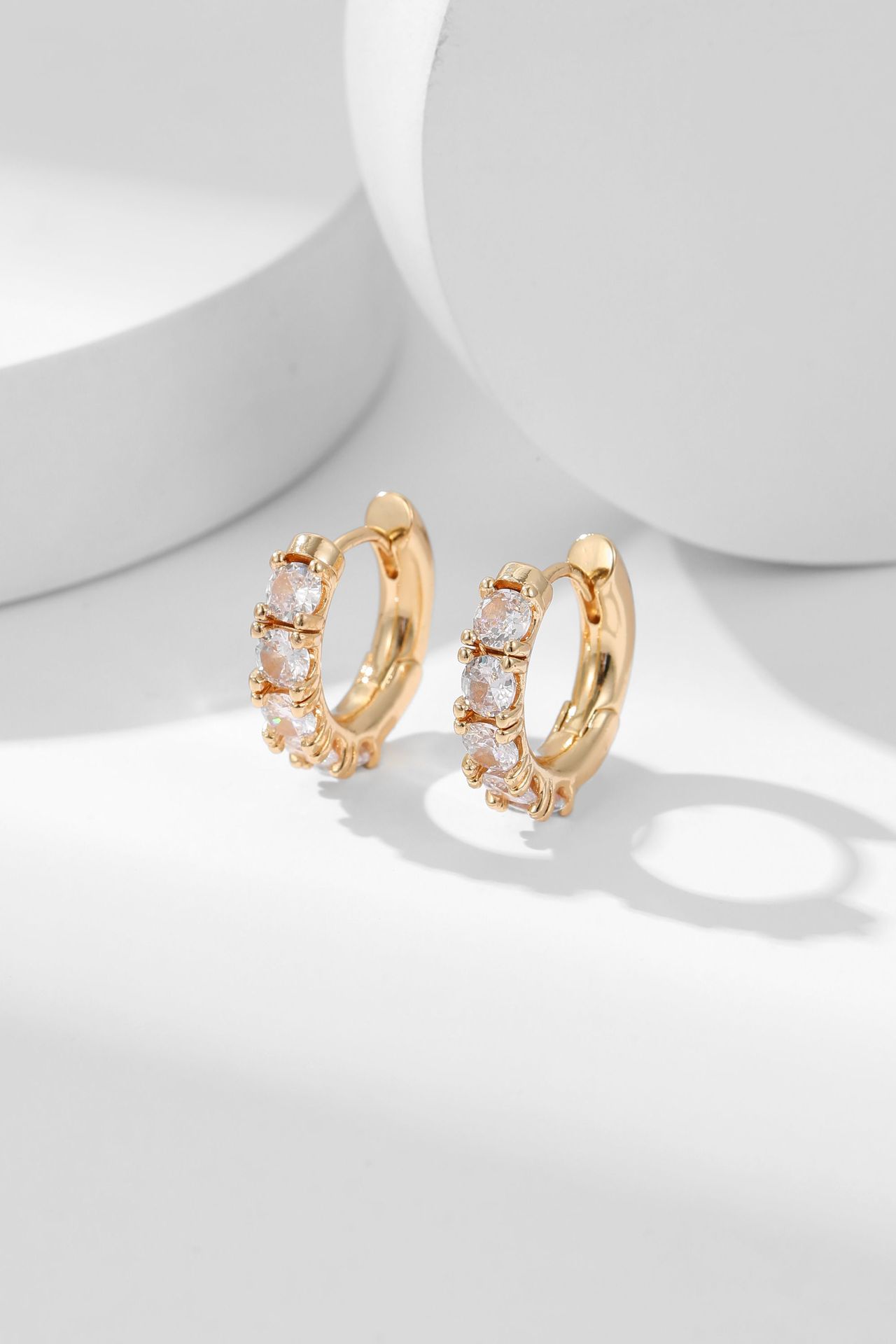 Daily Occasion 1 Pair Original Design Geometric Copper Zircon Earrings