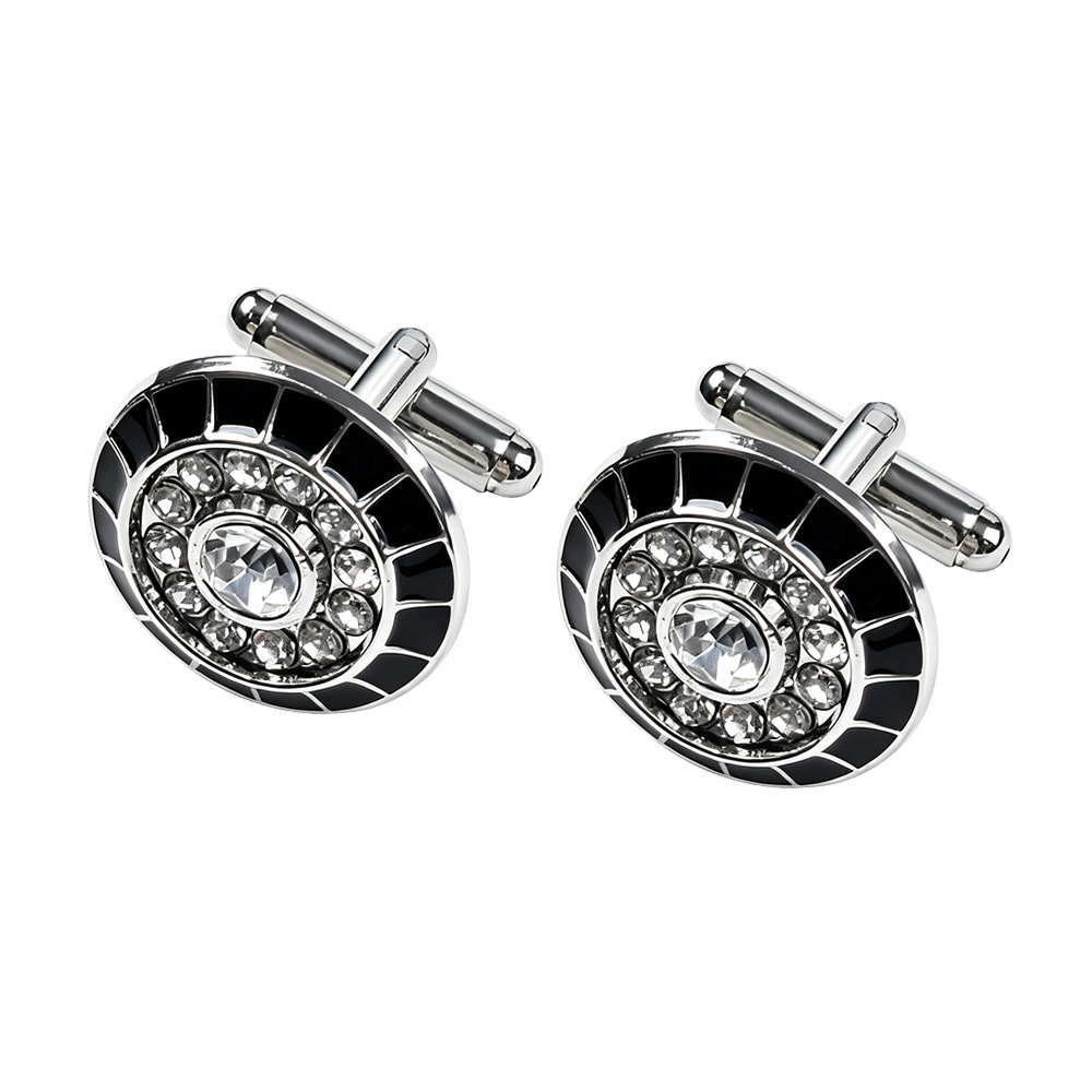 Gemelos redondos transfronterizos de Amazon, gemelos de cristal austriaco estilo francés, gemelos de negocios para hombre, gemelos con diseño retorcido. image 10