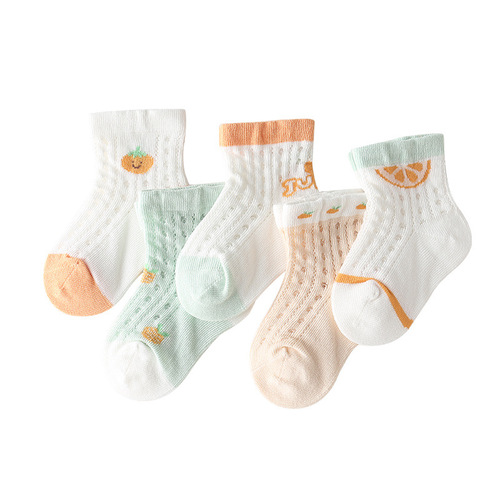  Spring and Summer New Children's Socks Cartoon Mesh Breathable Baby Socks Class A Pure Cotton Baby Socks Wholesale