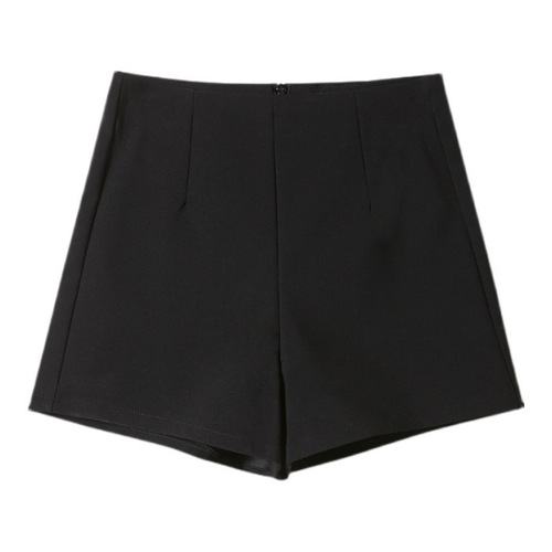 Women's Versatile Slimming Elastic A-line Summer Shorts, Black High-Waisted, Outerwear, Girl Group Fitted Pants