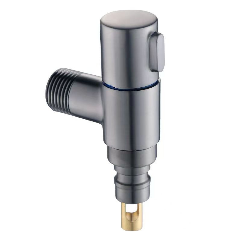 Cobre de doble control de uno en dos-Válvula de ángulo de salida de acero inoxidable de tres vías de doble cabeza hogar mini lavadora multi-función grifo