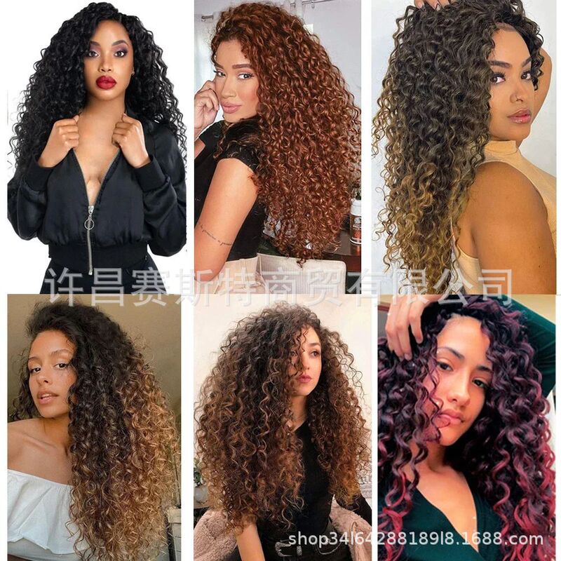 跨境热款欧美假发脏辫GoGo Curl Crochet Hair 小卷水波纹钩针发|undefined