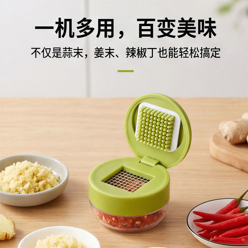 Prensa de Ajo Manual de Presión de Plástico y Acero Inoxidable para Cocina