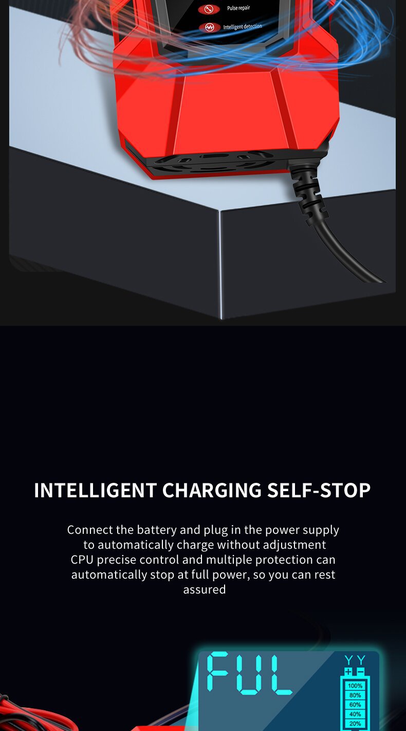 Monfara 12V Pulse Repair 6A Smart Battery Charger User Manual