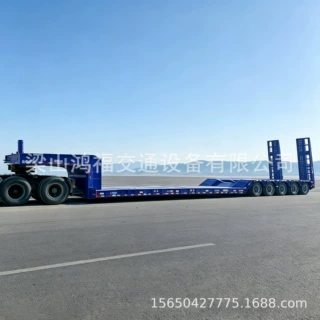 出售平板半挂车 骨架半挂车 四线八轴低平板半挂车 侧翻半挂车