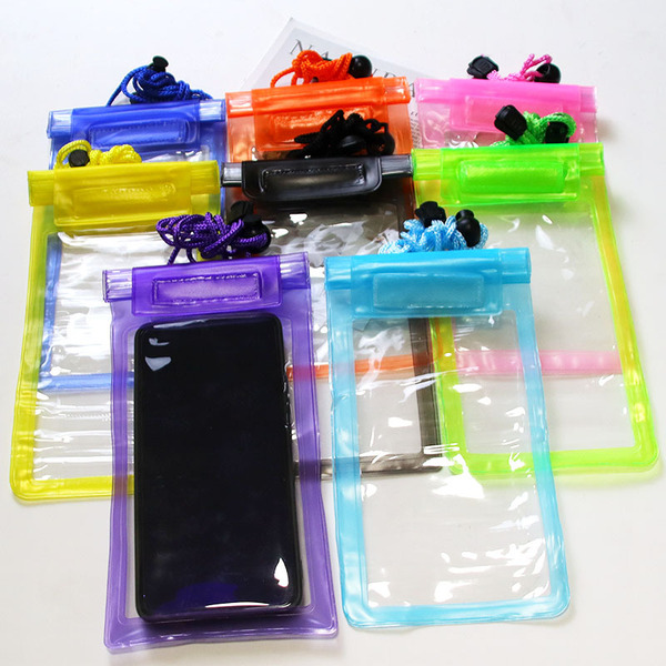 PVC waterproof bag transparent three lanyard anti-water wet mobile phone bag drifting swimming mobile phone bag waterproof bag
