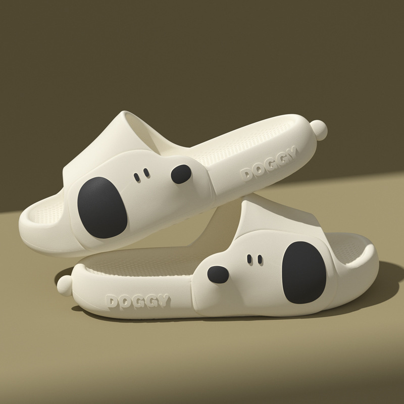 卡通可爱小狗拖鞋女夏季情侣居家厚底踩屎感增高防滑凉拖鞋男包邮