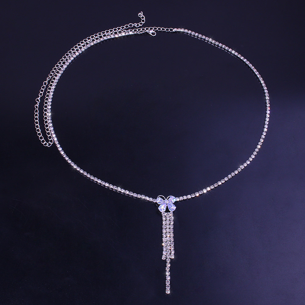 Transfronterizo popular sexy rhinestone ZIRCON mariposa cadena de la cintura tendencia verano playa vientre cadena de la cintura
