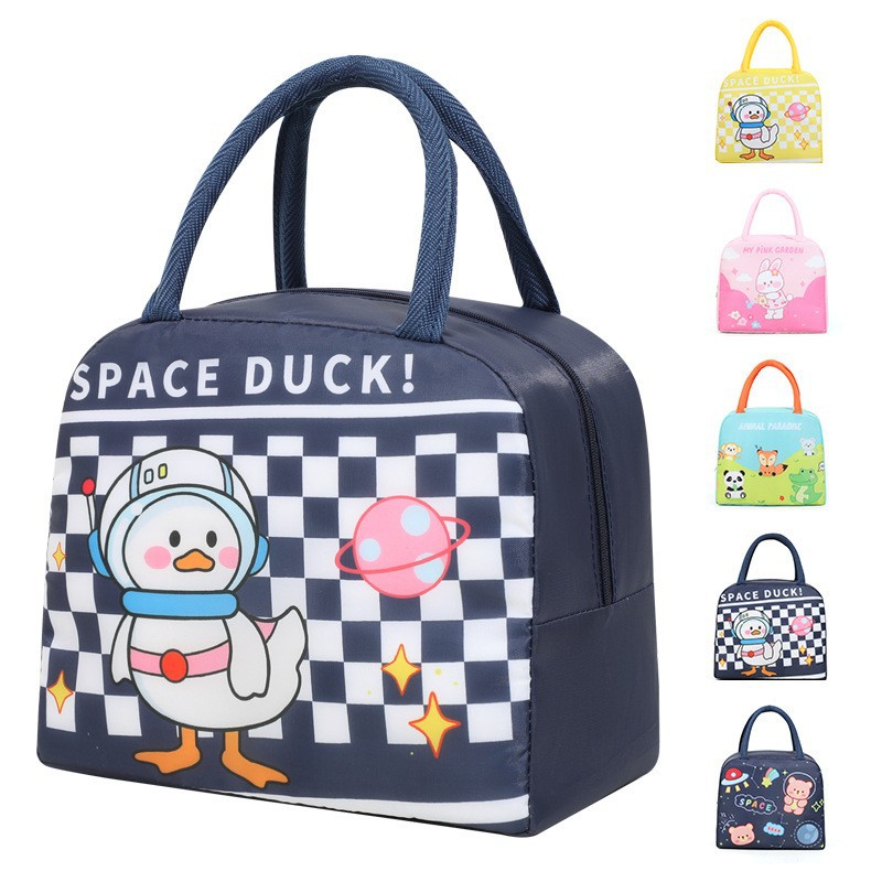Bolsa de lonchera de dibujos animados Bolsa de almuerzo para estudiantes lindos y divertidos Bolsa de almuerzo para ir a la escuela con bolsa de almuerzo portátil Bolsa de aislamiento Bolsa de viaje