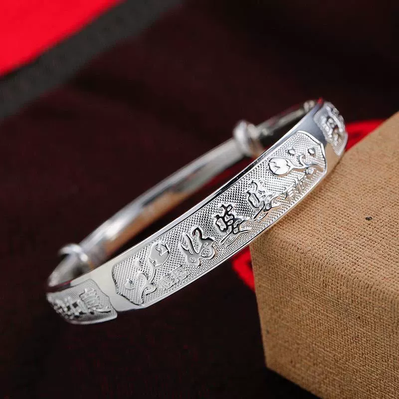 Аутентичный женский браслет из стерлингового серебра 999 пробы, браслет «Хорошая мама и хорошая теща», регулируемый, подарок теще на день женской одежды