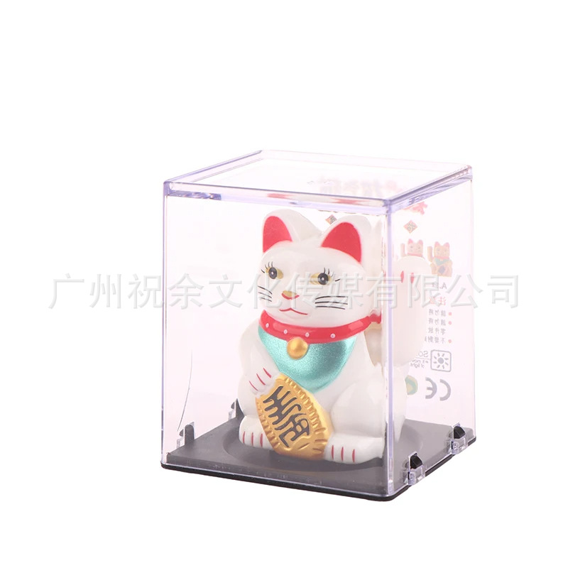 2 pulgadas solar automática seña mini gato de la suerte oficina escritorio decoración del coche decoración artesanía de plástico