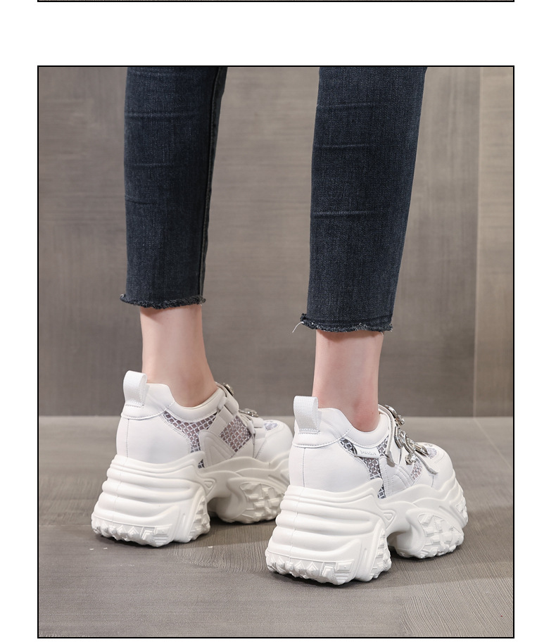 Giày sneaker nữ đế dày lưới thoáng khí phong cách thể thao — Màu trắng chi tiết 13