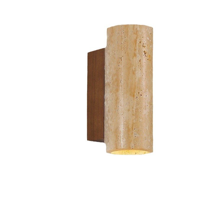 Lámpara de Pared LED de Piedra Amarilla, Estilo Wabi-Sabi Nórdico